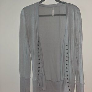 Light Gray Open Front Cardigan